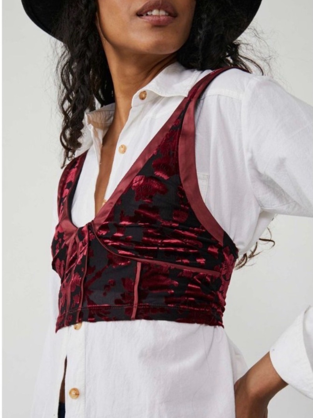 Free People Magic Hour Cami Velvet Trim Y2K Balletcore Fairycore Crop Top